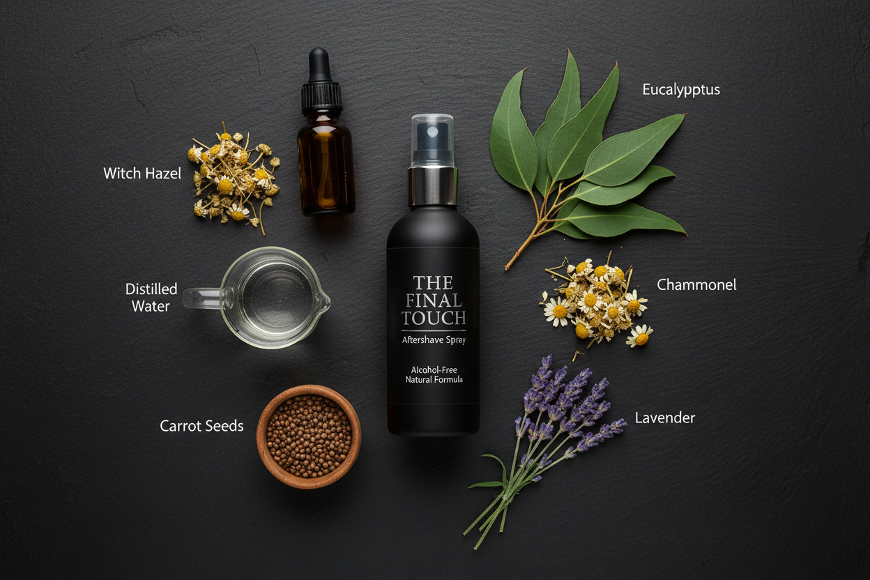The Final Touch Aftershave Spray Brochure - Men's with Ingredients